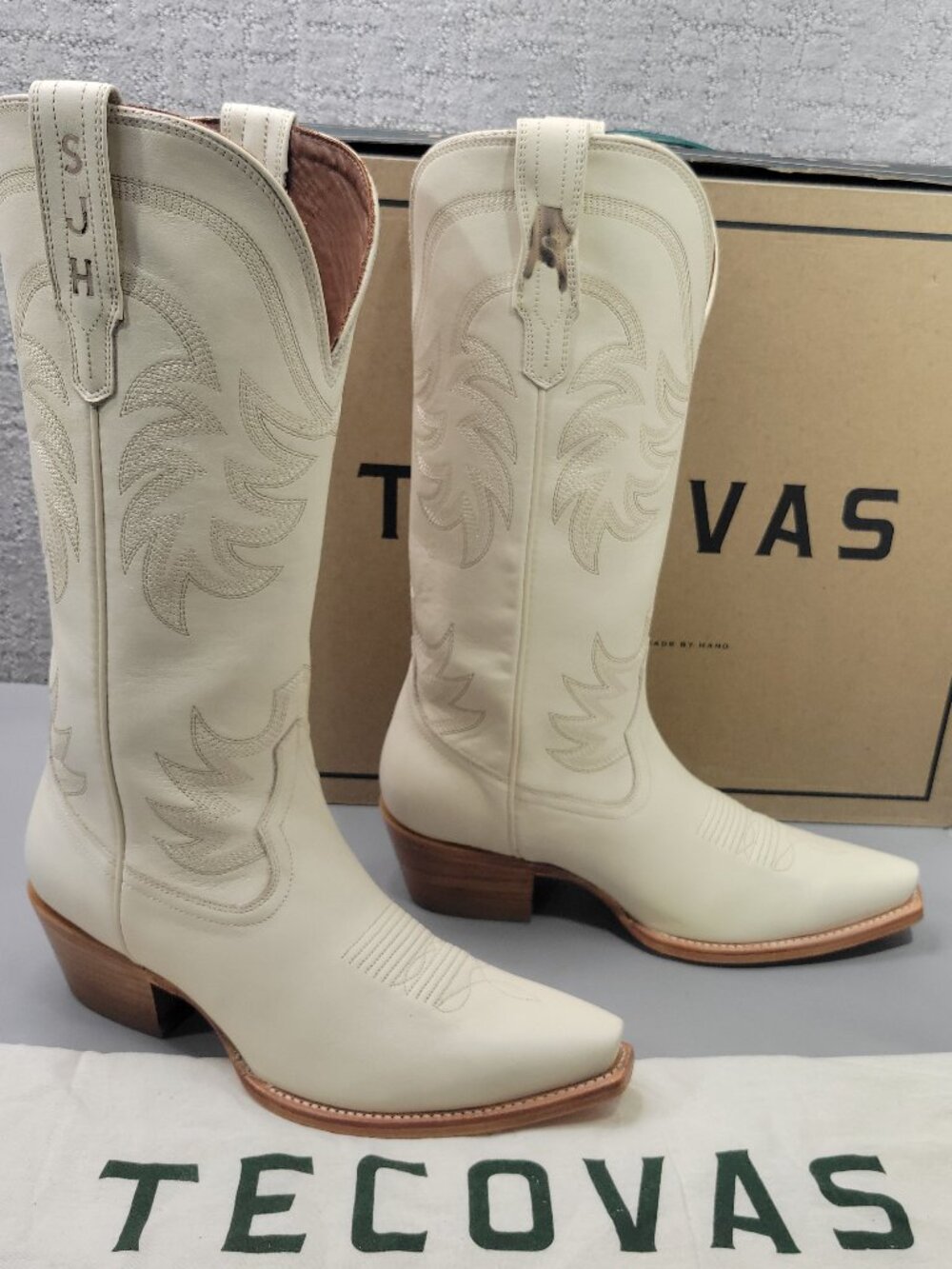 Tecovas the Annie Women's Size US 9.5B Bone Cowhide Cowgirl Boots - Picture 11 of 13